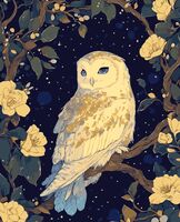 Картина по номерам с золотыми красками "Тёмно-синяя ночь" (400х500 мм)