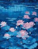 Картина по номерам с люминесцентными красками Ночные кувшинки" (400х500 мм)