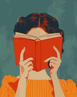 Картина по номерам "Погружённая в книгу" (400х500 мм)