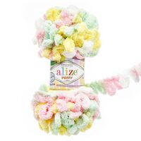Пряжа "Puffy Color №5862" (100 г; 9 м; секционный)