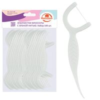 Зубочистки флоссеры с зубной нитью (100 шт.)