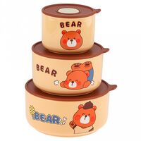 Салатник-контейнер фарфоровый "Три медведя №2" (3 шт.)