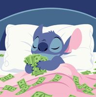 Картина по номерам "Богатенький Стич" (200х200 мм)