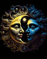 Картина по номерам "Солнце и Луна" (400х500 мм)