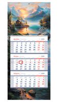 Календарь настенный квартальный на 2026 год "Горная идиллия" (19,5х44,5 см)