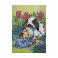 Канва с рисунком для вышивания бисером "Пасхальная встреча" (200х280 мм)