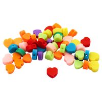 Бусины из полимерной глины "Сердечки" (10 мм)