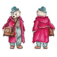 Набор для вышивания на пластиковой канве "Мишка-шарманщик" (90х160 мм)