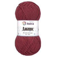 Пряжа "Джинс №190" (50 г; 135 м; темно-красный)