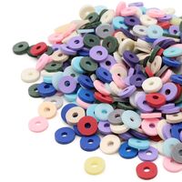 Бусины из полимерной глины "Колечки" (6 мм; бежевый микс)