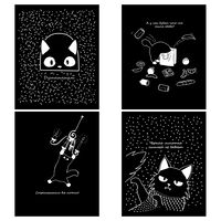 Тетрадь полуобщая в клетку "Чёрный кот" (48 листов)