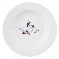 Тарелка глубокая фарфоровая "Гуси новые" (250 мл)