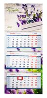 Календарь настенный квартальный на 2023 год "Lavender waves" (33х81 см)