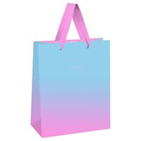 Пакет бумажный подарочный "Light blue-Pink gradient" (32х26х12 см)