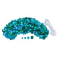 Набор деревянных бусин (бирюзовый микс)