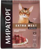 Корм сухой для кошек "Extra Meat" (1,2 кг; говядина)