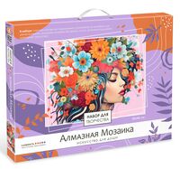 Алмазная вышивка-мозаика "Девушка в цветах" (300х400 мм)