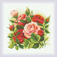 Алмазная вышивка-мозаика "Розы" (20х20 см)