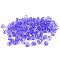 Бусины пластиковые "Граненый круг" (8 мм; 90 шт.; синий)