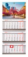 Календарь настенный квартальный на 2023 год "Blooming city" (19,5х44,5 см)