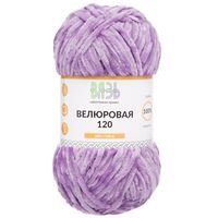 Пряжа "Велюровая №16" (100 г; 120 м; светло-сиреневый)