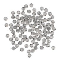 Бусины пластиковые "Граненый круг" (8 мм; 90 шт.; серый)