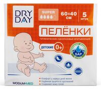 Пелёнки одноразовые детские "Super 0+" (5 шт.; 60х40 см)