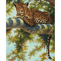 Картина по номерам "Леопард в тени ветвей" (400х500 мм)