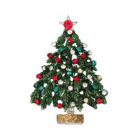 Брошь "Ёлка" (разноцветная в серебре)