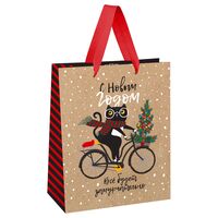 Пакет бумажный подарочный "Cat's congrats" (23х18х10 см)