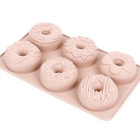 Форма для выпекания силиконовая "Пончик" (розовый)