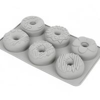 Форма для выпекания силиконовая "Пончик" (серый)