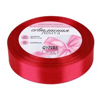 Декоративная атласная лента "№33" (2 см; 23 м; красный)