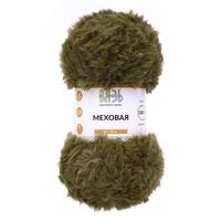 Пряжа "Меховая №12" (100 г; 55 м; темно-зеленый)