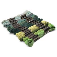 Набор ниток для вышивания "Приглушенно-зеленый" (18 цветов)