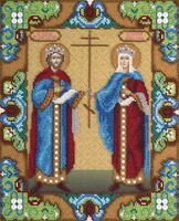 Вышивка бисером "Икона Святых равноапостольных царя Константина и царицы Елены" (258х308 мм)