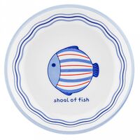 Тарелка глубокая фарфоровая "Синий полосатик" (180х40 мм)