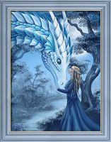 Алмазная вышивка-мозаика "Девушка и дракон" (30х40 см)