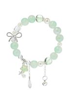 Браслет "Сахарный. Звёздочка и шар" (светло-зелёный в серебре)