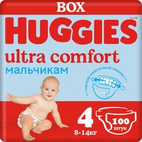 Подгузники "Huggies Ultra Comfort 4. Boy" (8-14 кг; 100 шт.)