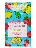 Соль для ванн "Happy. С пеной клубника и лайм" (100 г)