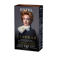 Крем-краска для волос "Estel Великая" (тон: 7.47, русый медно-коричневый)