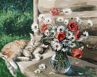 Картина по номерам "Дачная жизнь кота Василия" (400х500 мм)