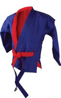 Куртка для самбо двухсторонняя AX55 (р. 30/125; красно-синяя)