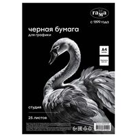 Бумага для графики, рисунка и эскизов "Студия" (А4; чёрная; 25 листов)