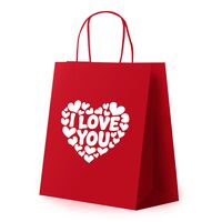 Пакет бумажный подарочный "Love Kraft" (32х26х13 см)