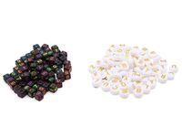 Бусины пластиковые "Буквы и цифры" (разноцветные)