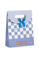 Пакет бумажный подарочный "Pattern chess" (16,5х12,5х6 см; blue)