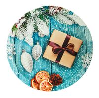 Поднос металлический "Новогодний подарок" (282х282х16 мм)