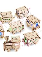 Сборная деревянная модель "Гирлянда. Новогодний паровозик"